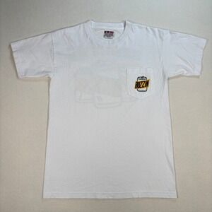 Bayside Heavyweight Beer Buzz T-Shirt Men's M White Preshrunk Cotton Made in USA